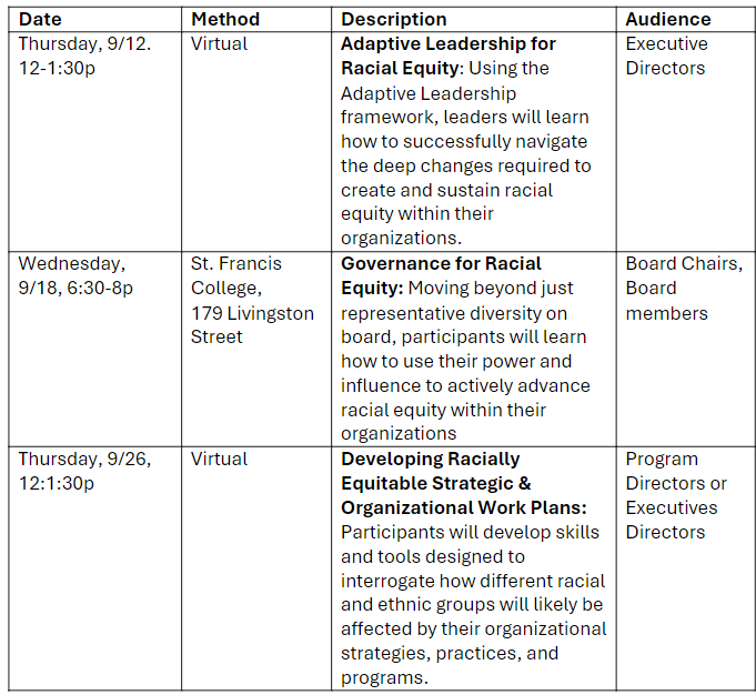 Racial Training Calendar